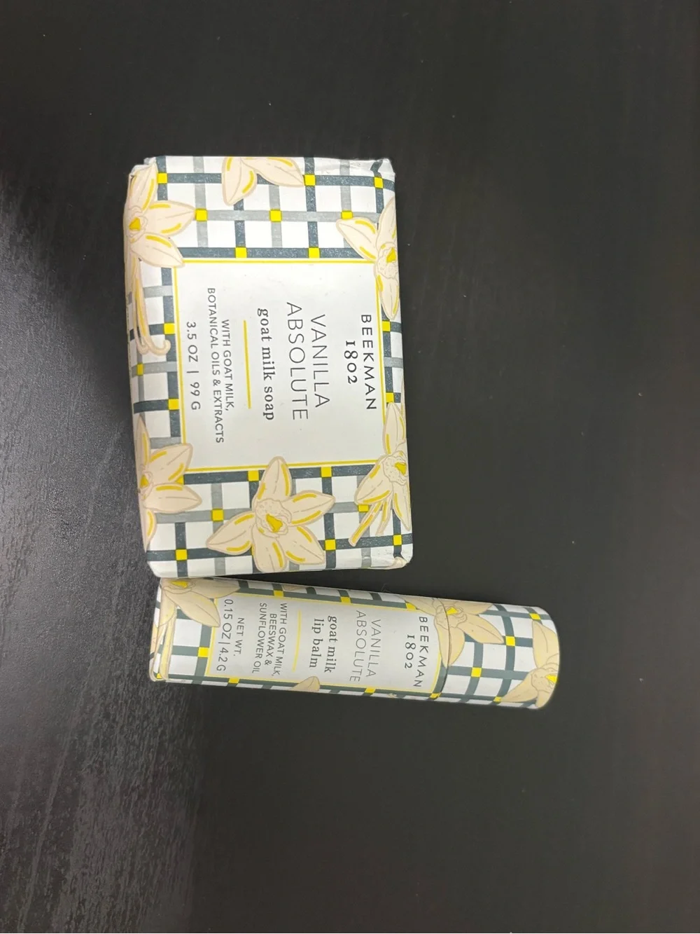 Beekman 1802 Vanilla Absolute Soap & Lip Balm Set - Yellow, Cream, Gray